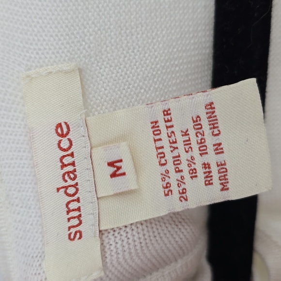 Sundance Sculptured Delight Sweater Dress Medium Winter White Cotton Silk Size M - Picture 7 of 8